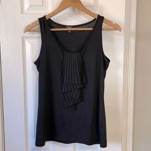 Talbots Black Tank Top with Ruffle - Size S